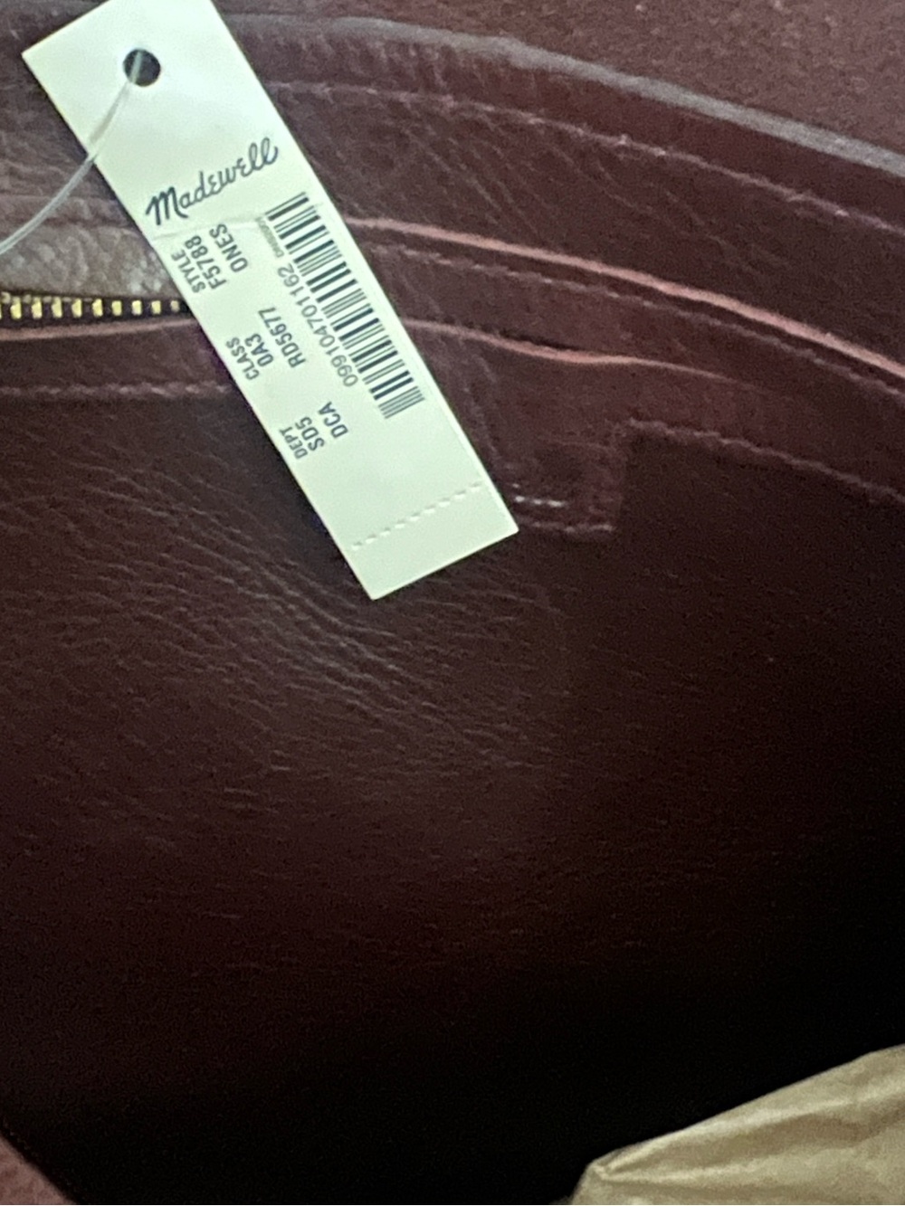 MADEWELL leather transport tote w/ crossbody strap shoulder bag purse mahogany - Picture 6 of 7